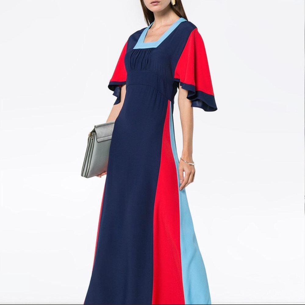 STAUD Maxi Colorblock Dress